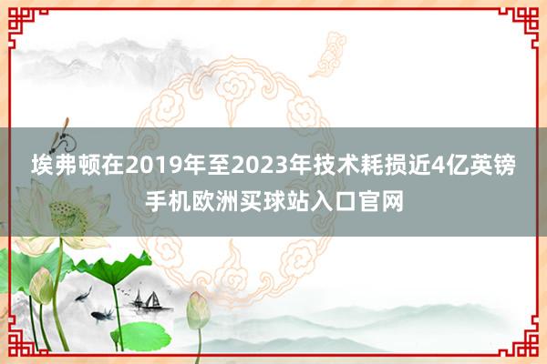 埃弗顿在2019年至2023年技术耗损近4亿英镑手机欧洲买球站入口官网