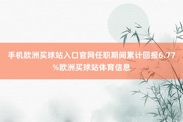 手机欧洲买球站入口官网任职期间累计回报6.77%欧洲买球站体育信息