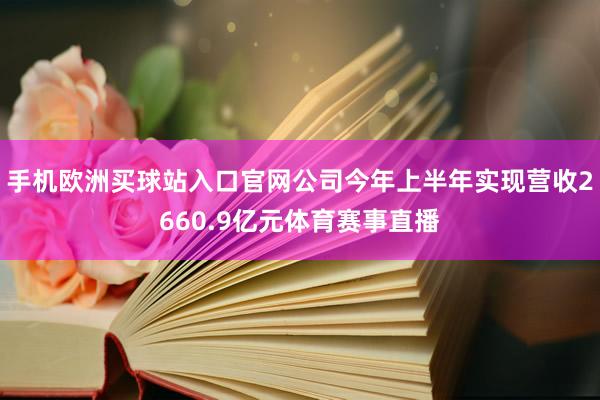 手机欧洲买球站入口官网公司今年上半年实现营收2660.9亿元体育赛事直播