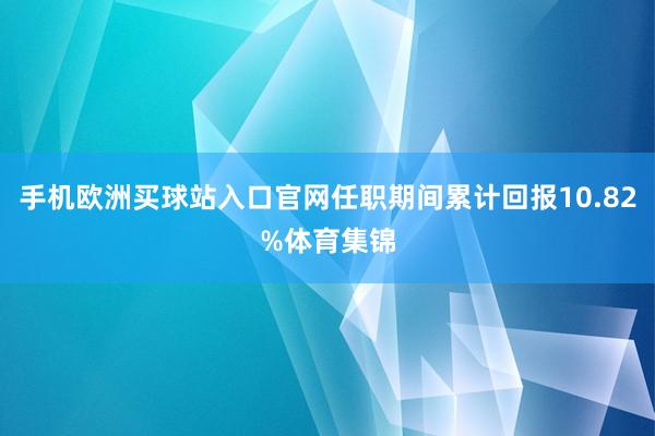 手机欧洲买球站入口官网任职期间累计回报10.82%体育集锦