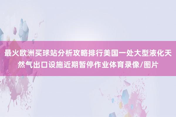 最火欧洲买球站分析攻略排行美国一处大型液化天然气出口设施近期暂停作业体育录像/图片